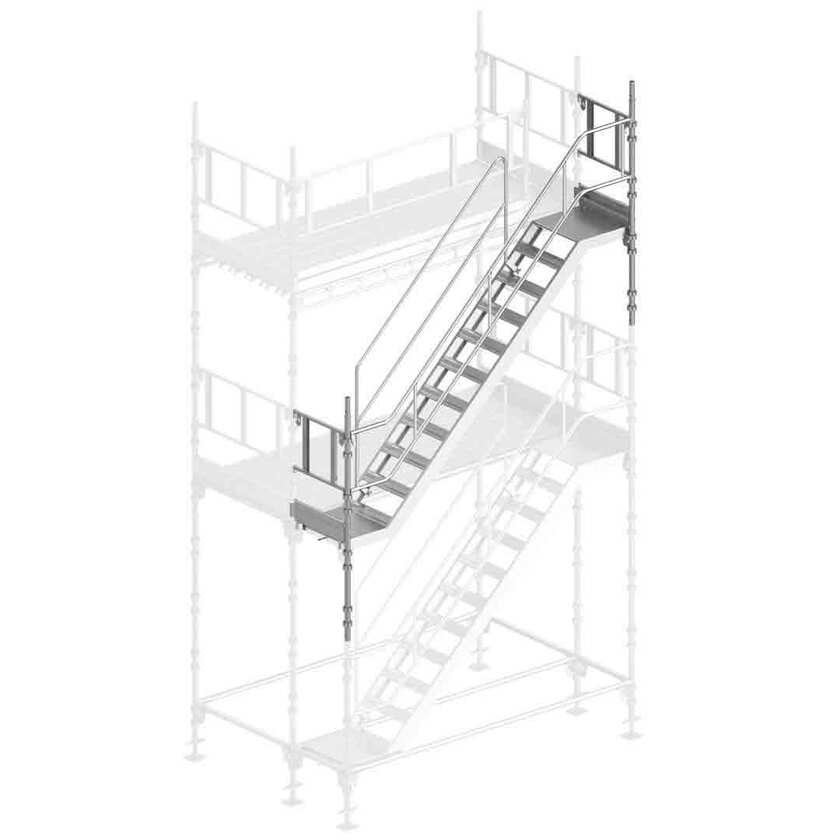 Universal-stillads trappe øvre 3x2m stål